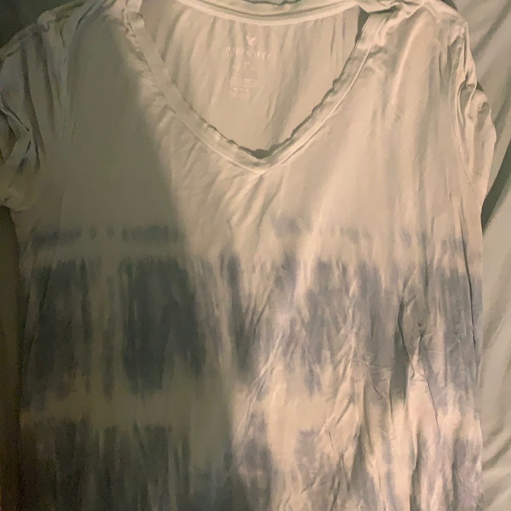 purr cute blue american eagle shirt